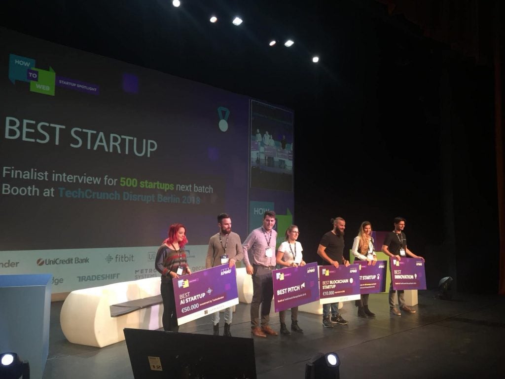 Awards at How to Web's Startup Spotlight 2018, company Facebook page