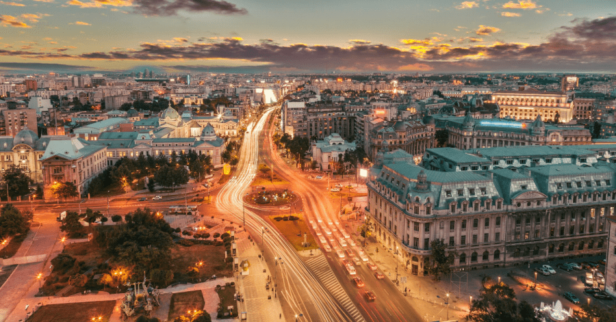 Bucharest, Romania; Canva