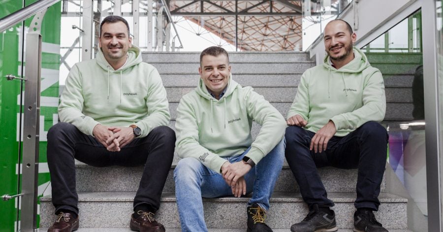 Payhawk founding team: Konstantin Djengozov, CFO left-Hristo-Borisov, CEO at the center; Boyko Karadzhov, CTO on the right