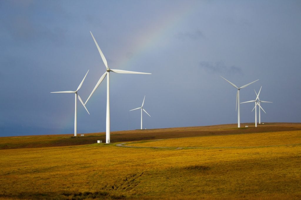 a picture of wind turbines - a sustainable source of energy