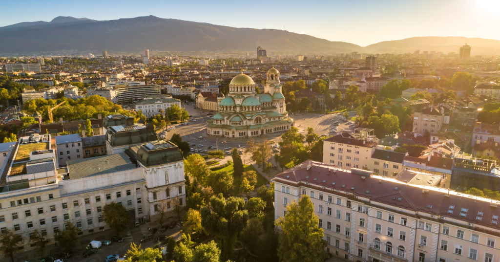 Sofia viewed from the sky