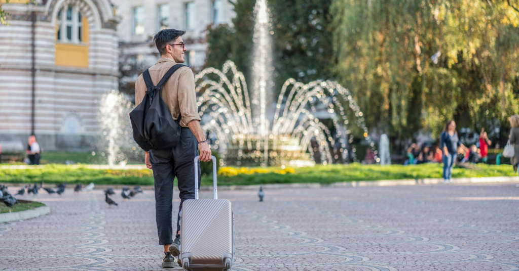 A tourist in Sofia, walking around the streets