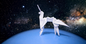 Unicorn made of paper