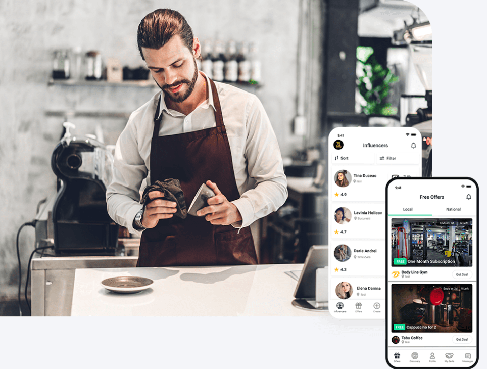 The FameUp app, connecting influencers with brands to earn offers or money, company website