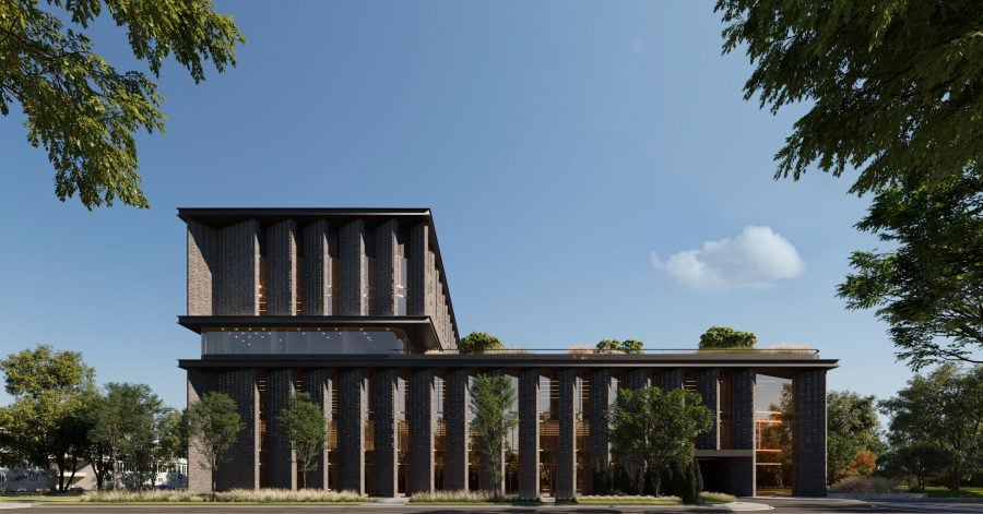 Conceptual images representing Epic Games and 3Lateral vision of their Novi Sad Campus.