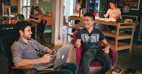 digital nomads talking to each other and socializing