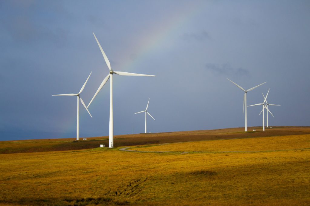 a picture of wind turbines - a sustainable source of energy