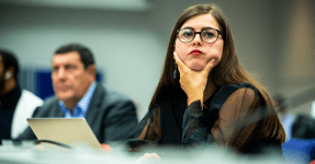 A portrait photo of Elena Nikolova at the europe angel investors summit