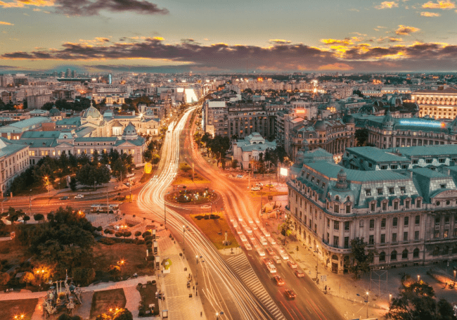 Bucharest, Romania; Canva