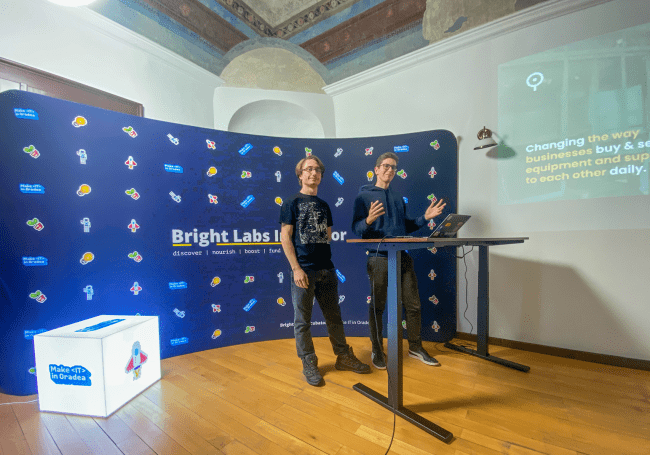 OptiOffer co-founders Bogdan Boța and Nichita Herput at the Bright Labs Incubator